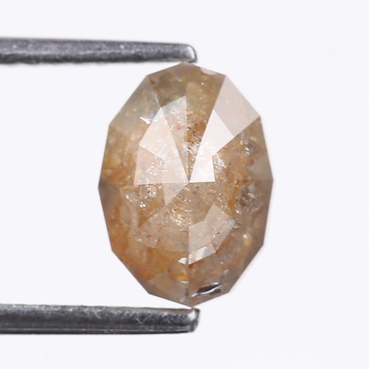 1.83 Carat Natural Brown Oval Cut Salt And Pepper Diamond 8.54 MM