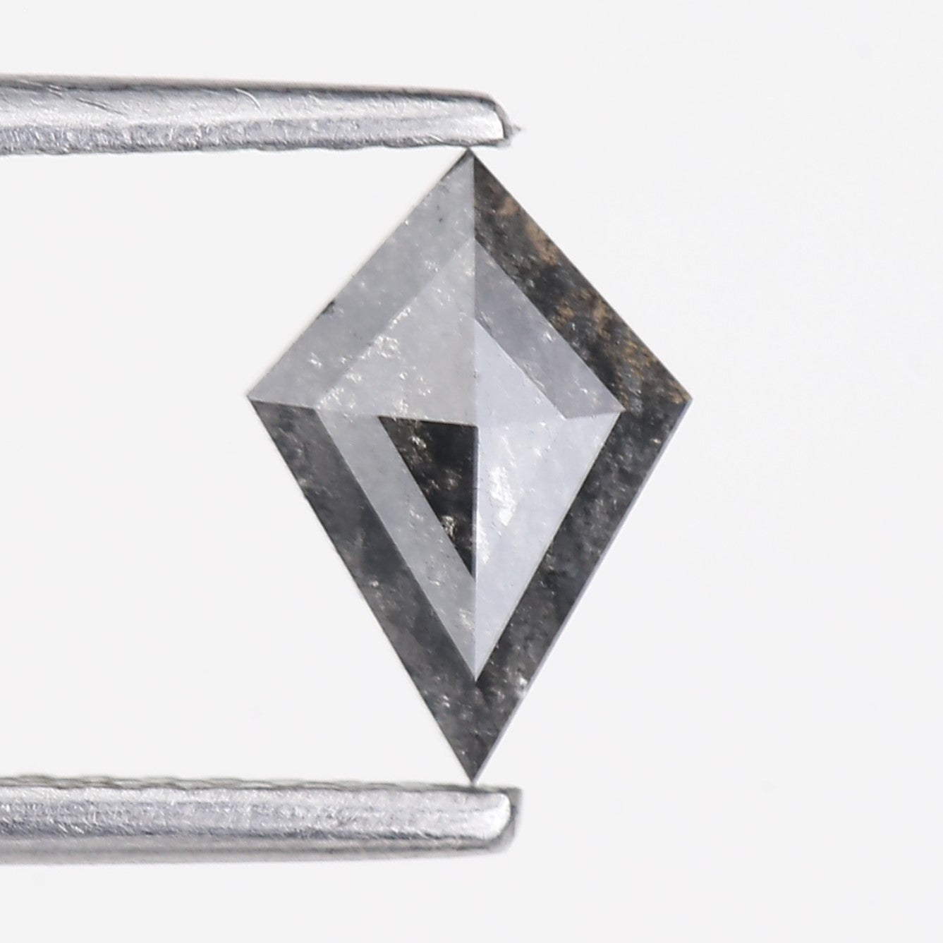 0.58 Carat Natural Salt Pepper Diamond Kite Cut Gray Diamond 8.14 MM