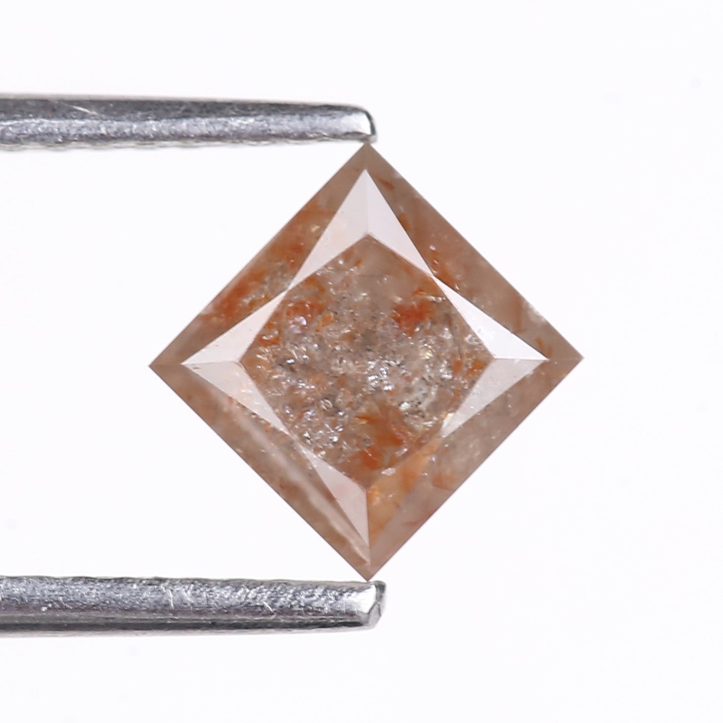 1.29 Carat Natural Princess Cut Salt And Pepper Diamond 5.63 MM