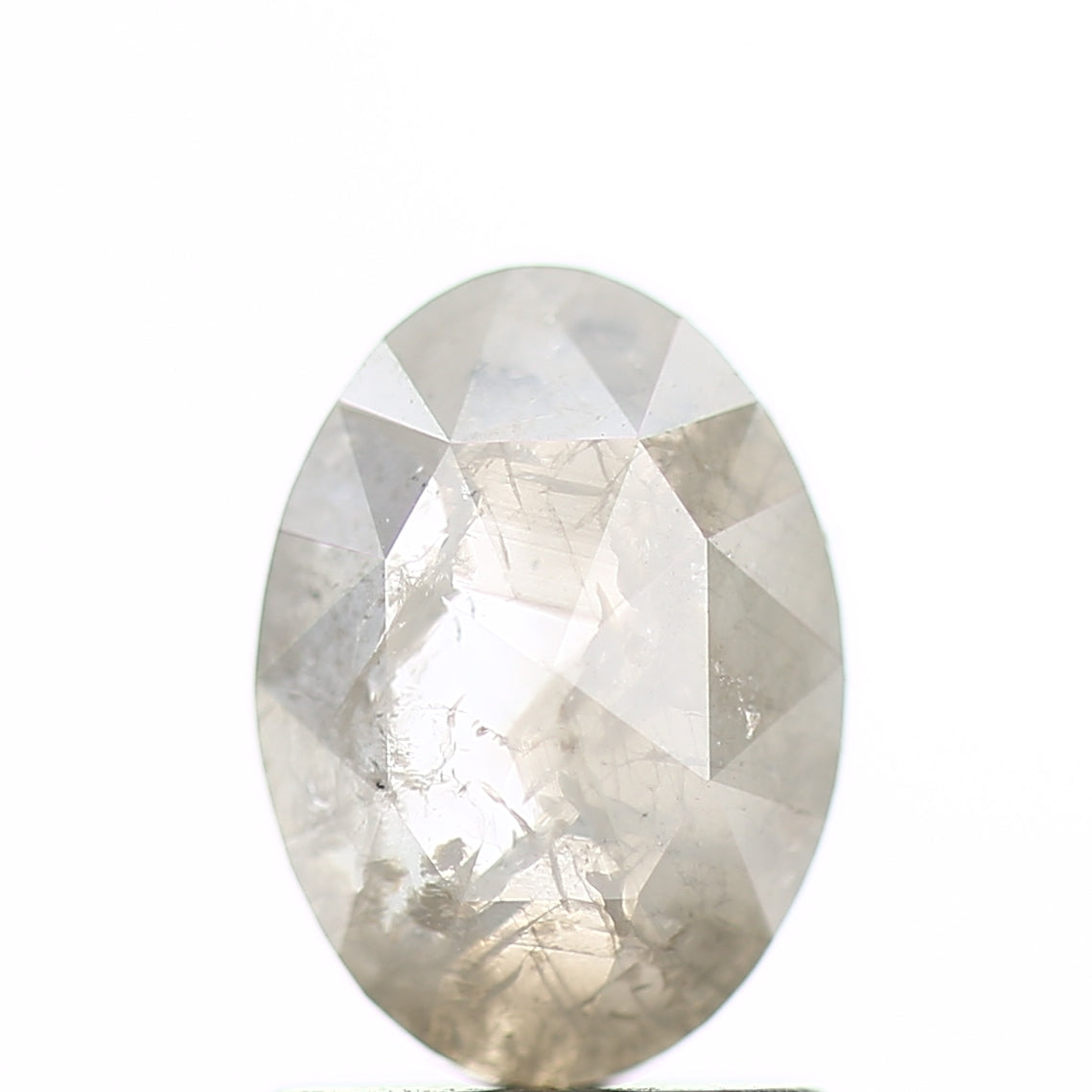 1.08 Carat Natural Oval Vintage Rose Cut Diamond 8.2 MM