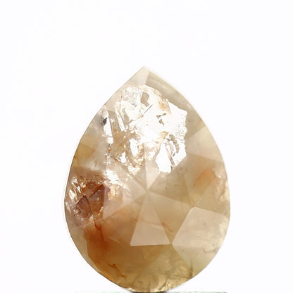 0.72 Carat Pear Orange Rustic Rose Cut Natural Diamond SDM1038