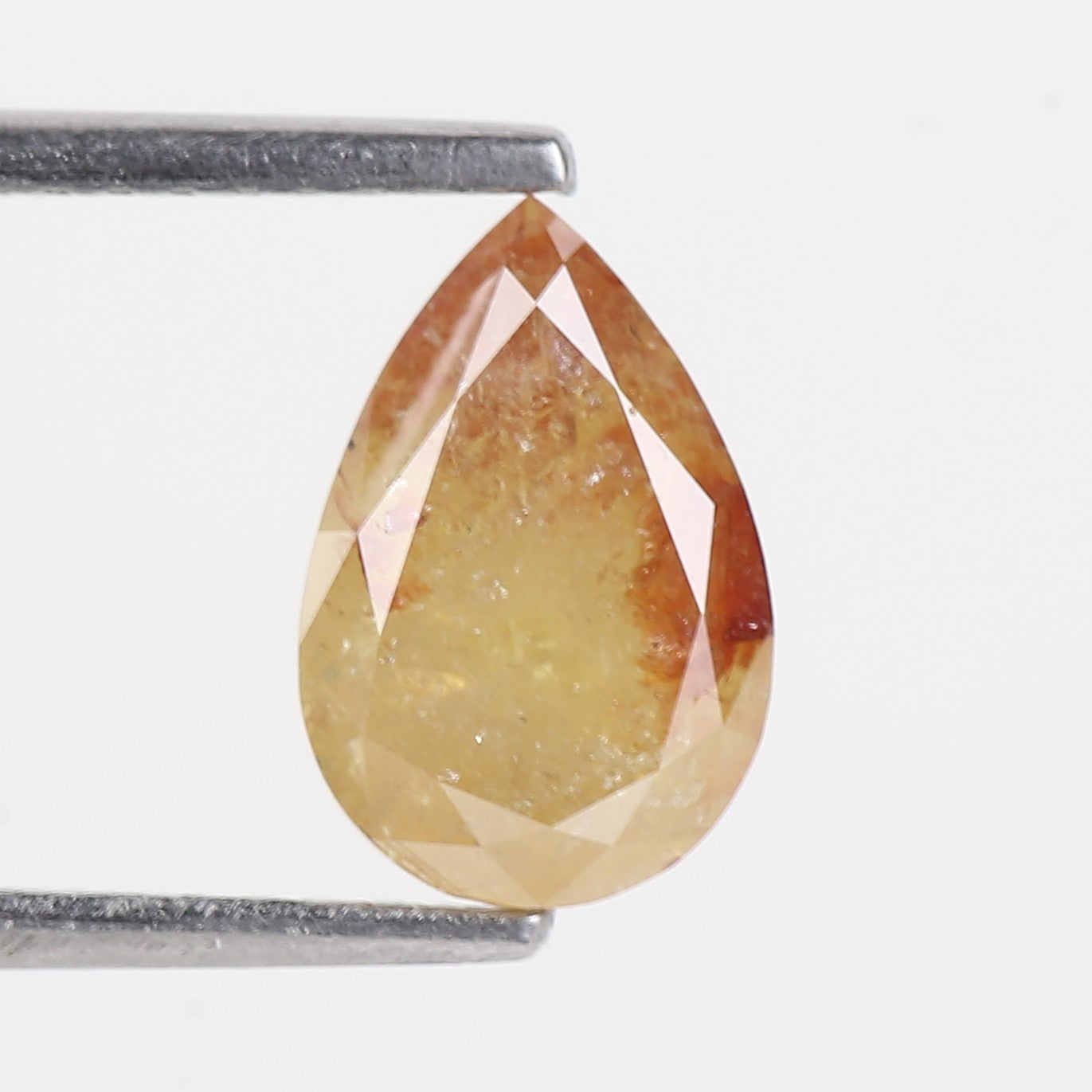 1.64 Carat Natural Pear Cut Yellow Red Salt And Pepper Diamond 9.10 MM