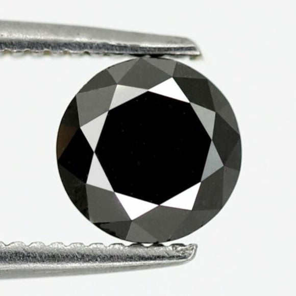 0.95 carat Round Brilliant Cut Fancy Natural Loose Black Diamond - Blackdiamond