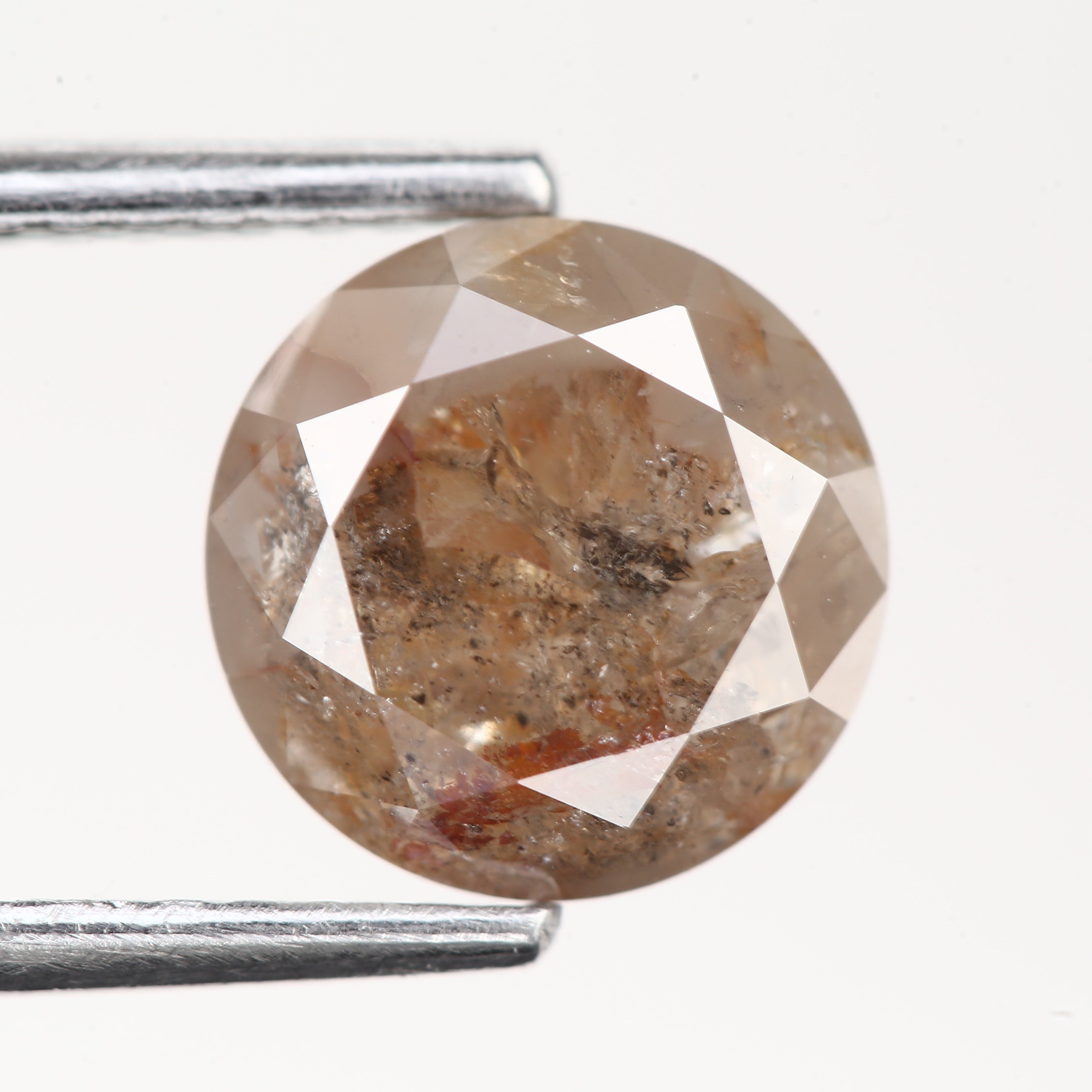 1.88 Carat Rustic Round Shape Salt and Pepper Diamond 7.5 MM