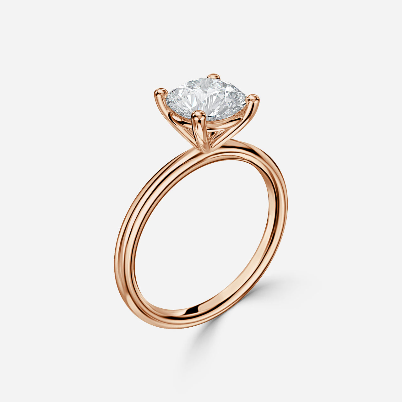 18K Rose Gold 1 Carat Lab Grown Diamond Solitaire Ring Luna
