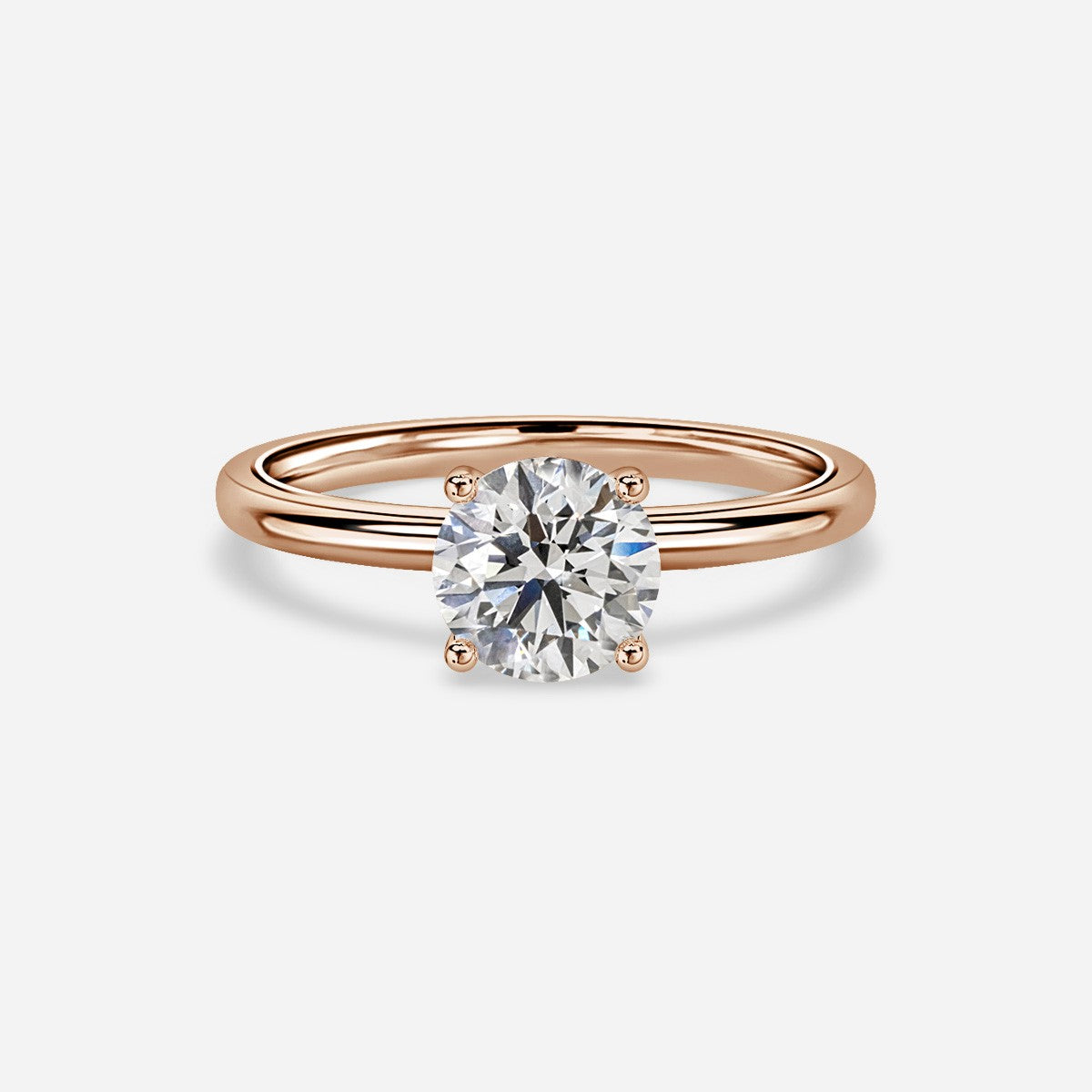 18K Rose Gold 1 Carat Lab Grown Diamond Solitaire Ring Luna