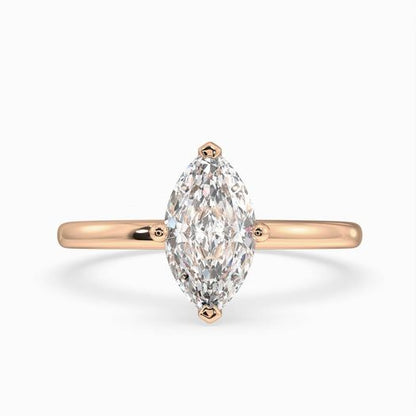 18k Gold 1ct D VVS1 Marquise Solitaire Engagement Ring Orla