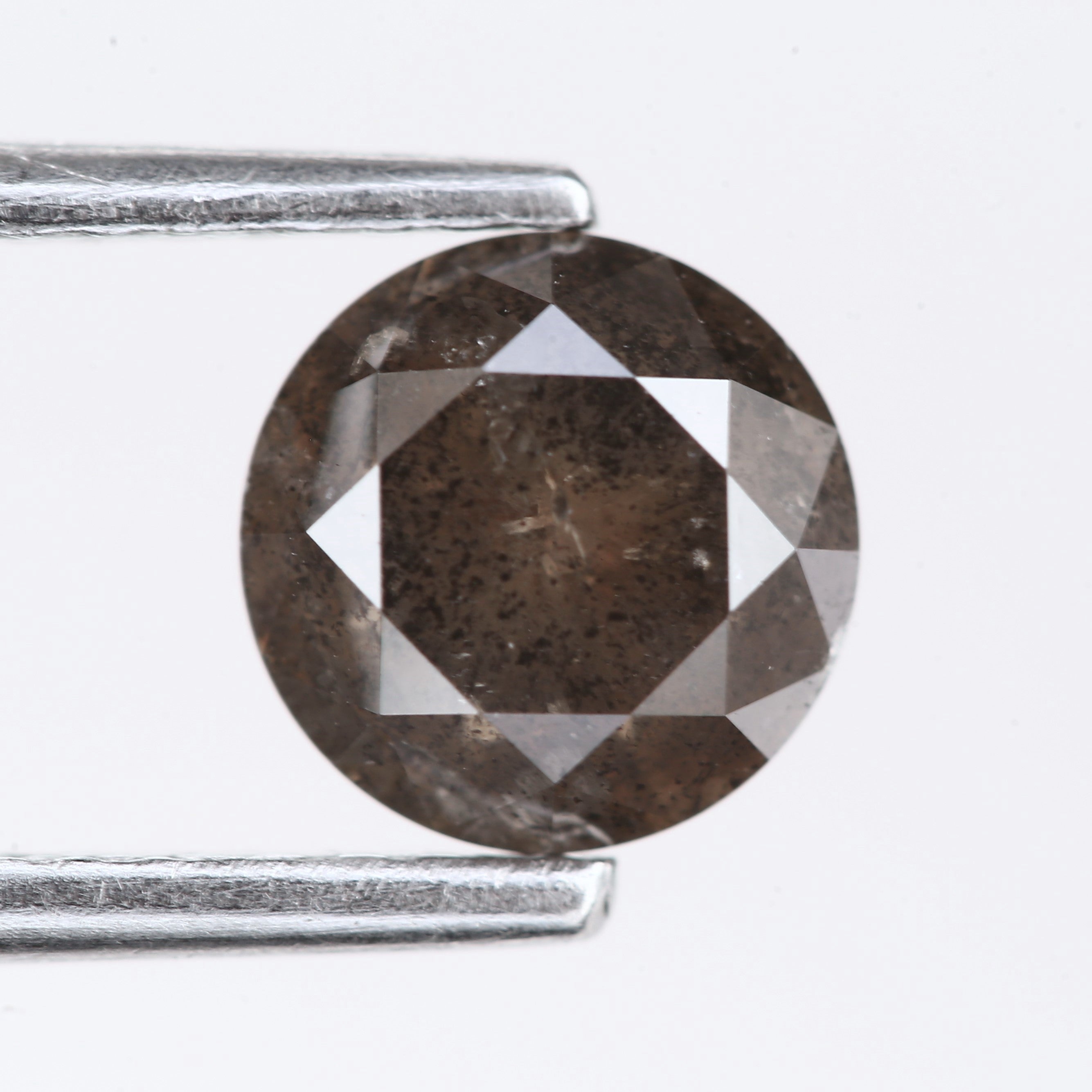 1.16 Carat Natural Stormy Gray Salt and Pepper Diamond 6.2 MM