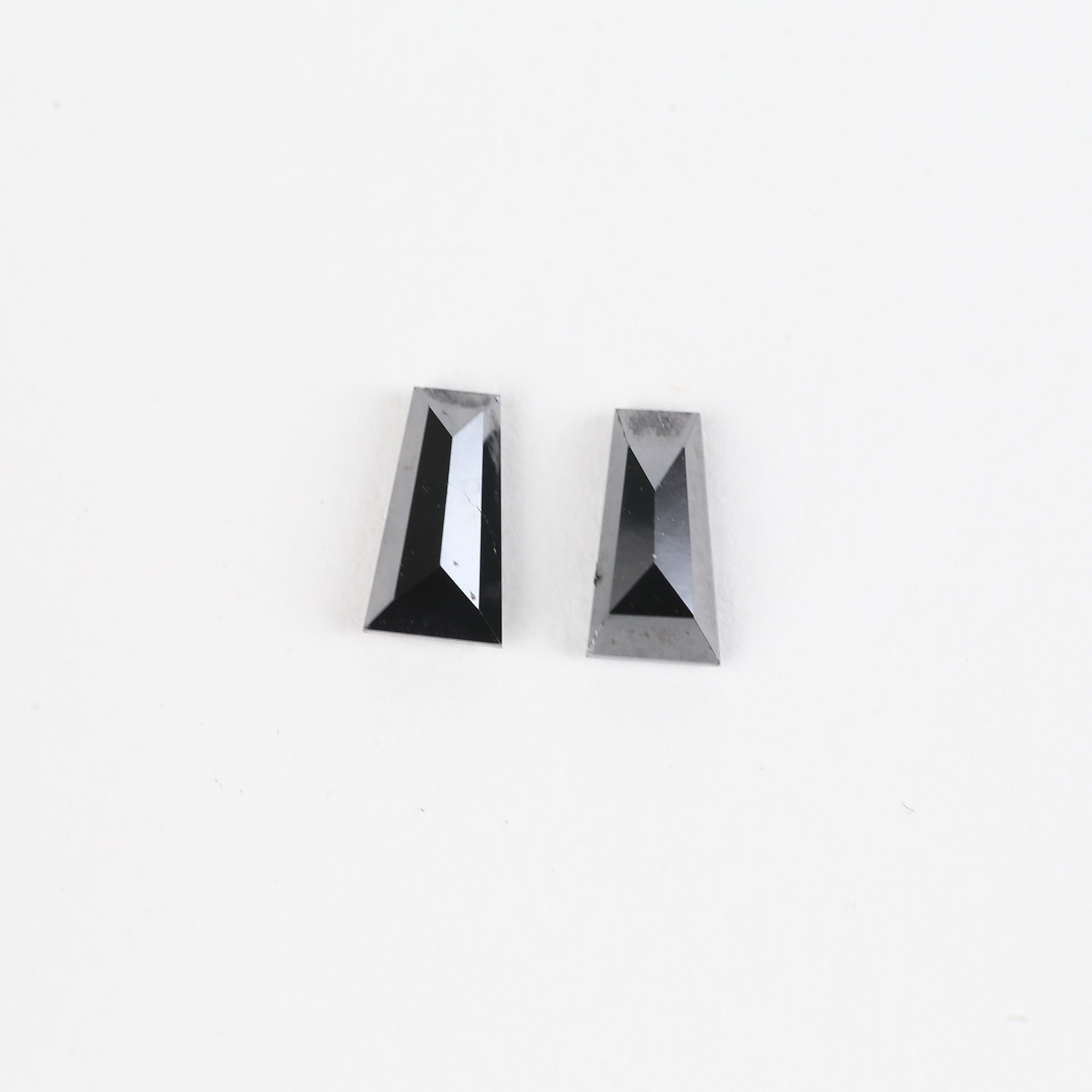 1.62 TCW Black Tapered Baguette Cut Natural Diamond Pair 7.86 MM