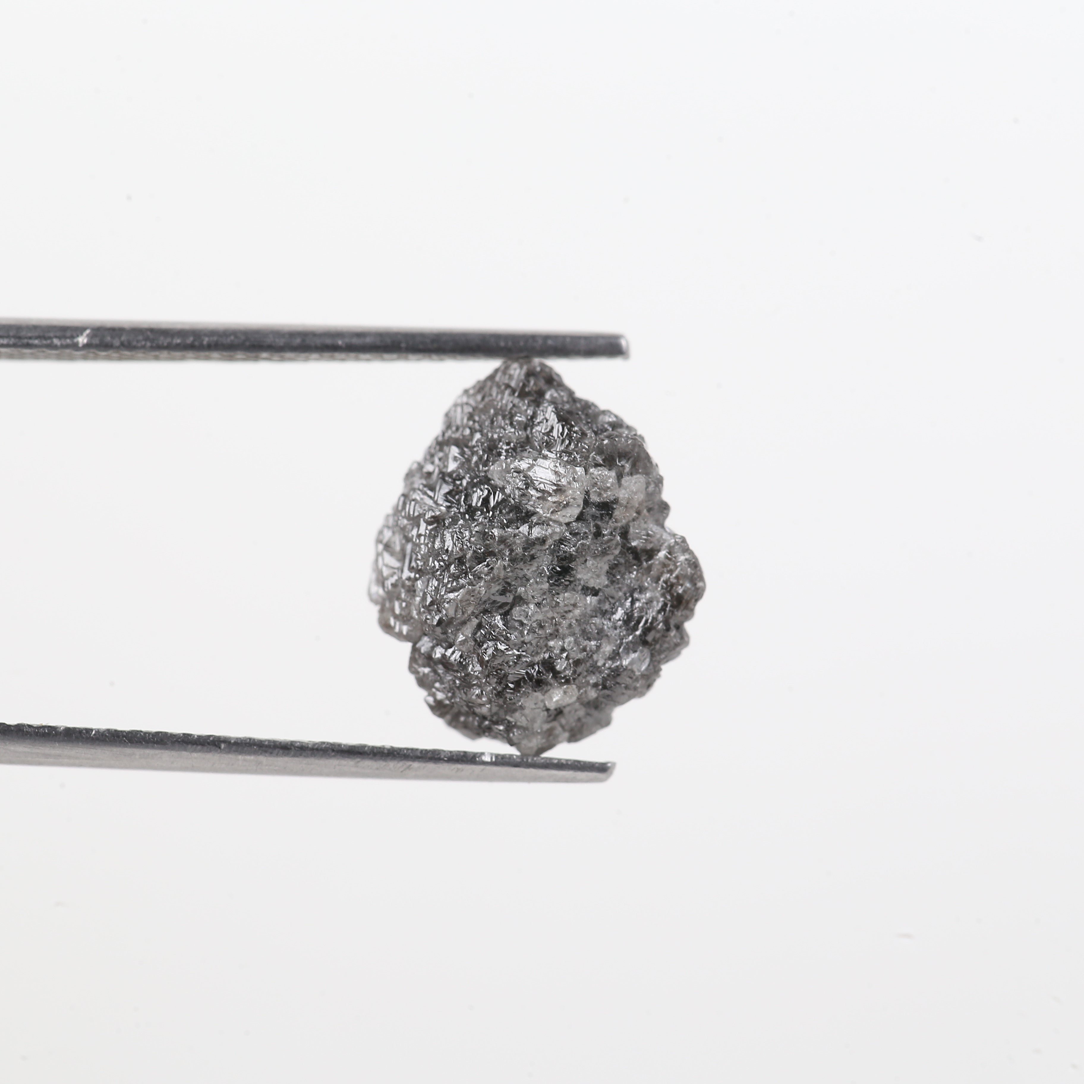 6.18 Carat Natural Rough Diamond Gray Diamond Uncut Rustic Diamond 12.27 MM