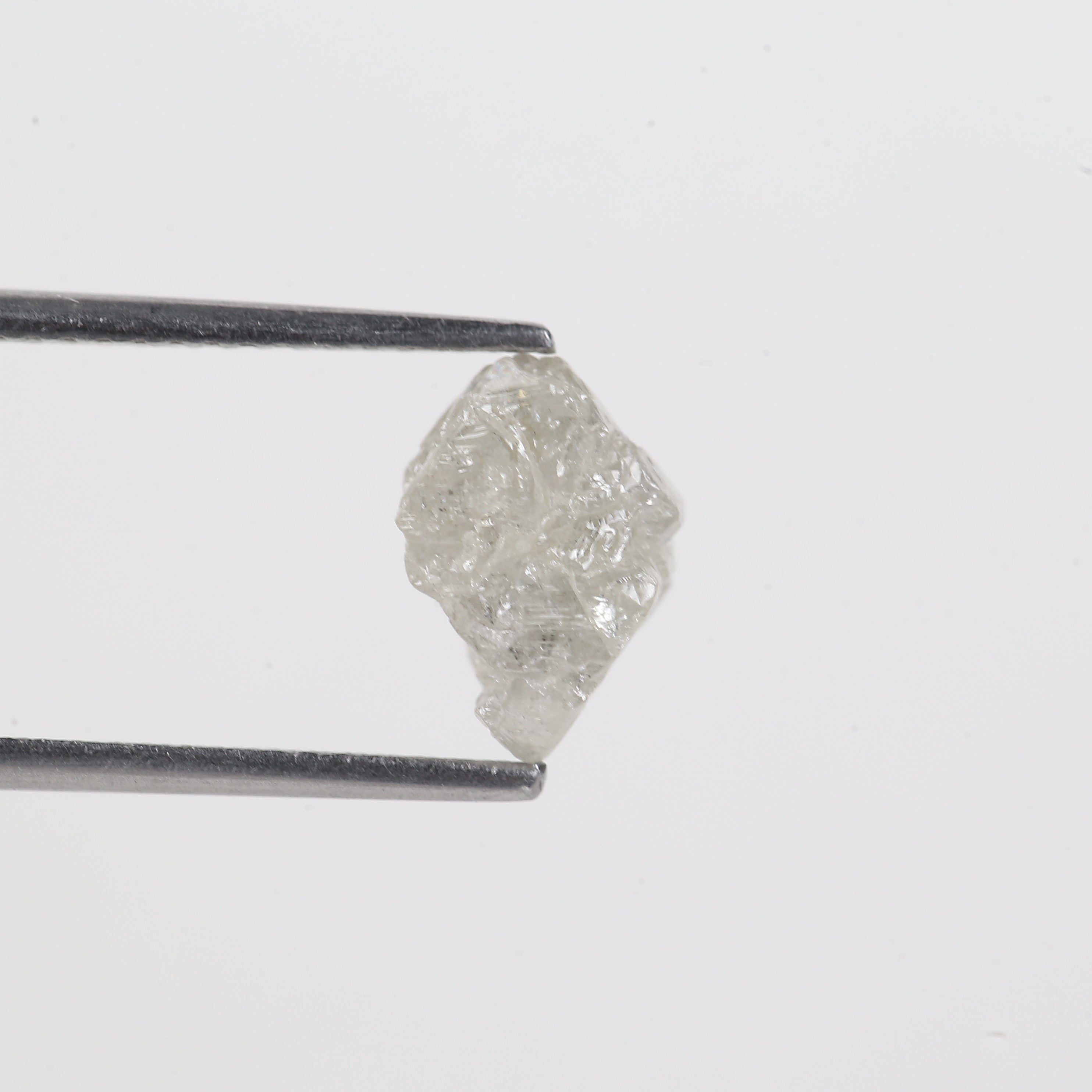 2.19 Carat Natural Rough Diamond Icy White Raw Uncut Diamond 9.15 MM