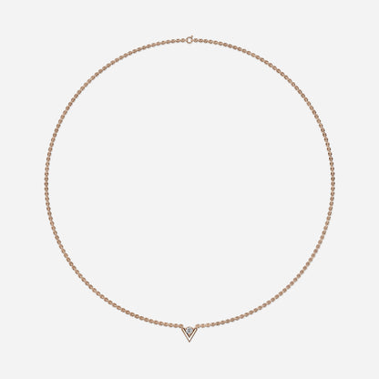 V Solitaire Necklace In 14k/18k Yellow Gold 0.25 Ct