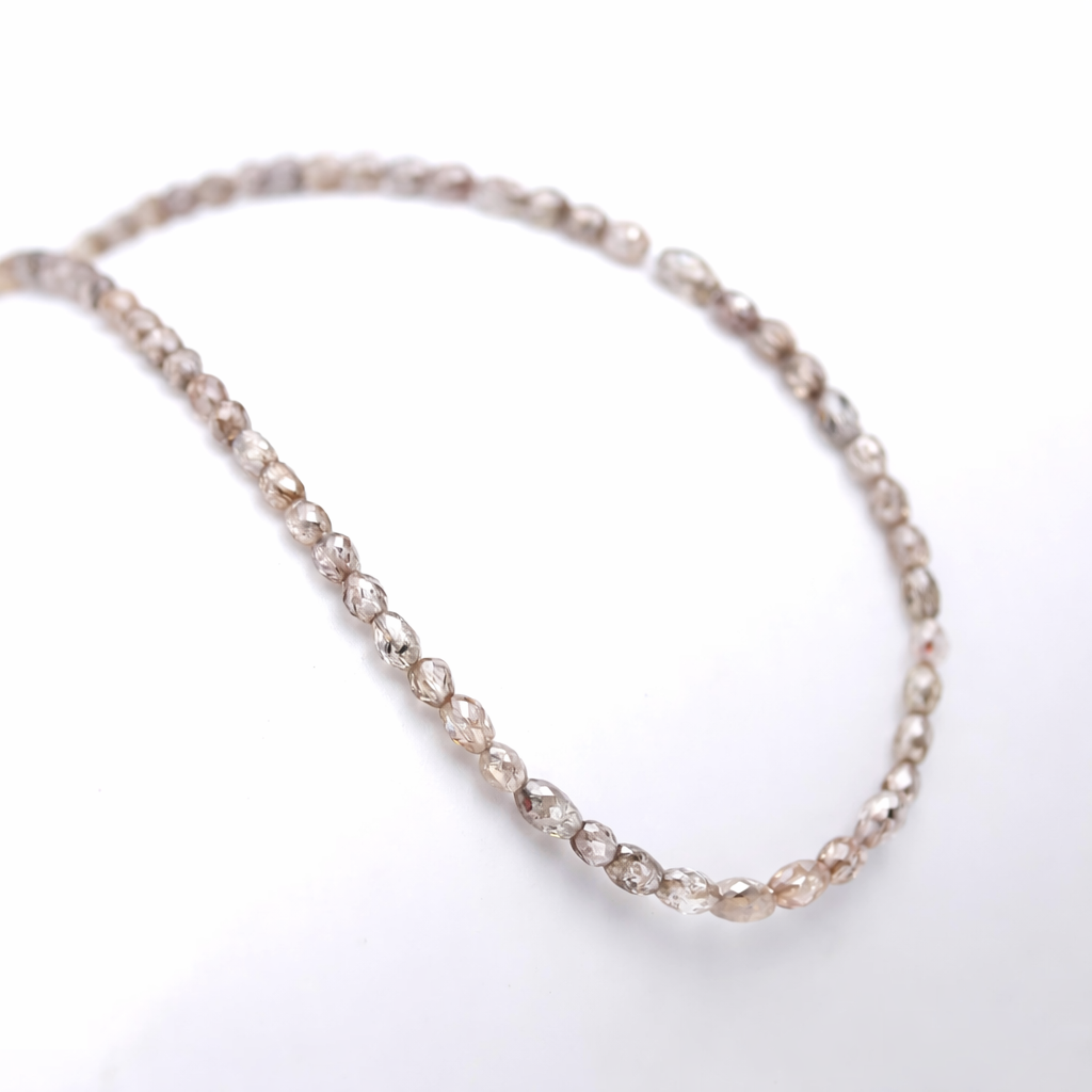 AAA+ Quality Faceted Champagne Natural Diamond Beads 2.5-3.4mm