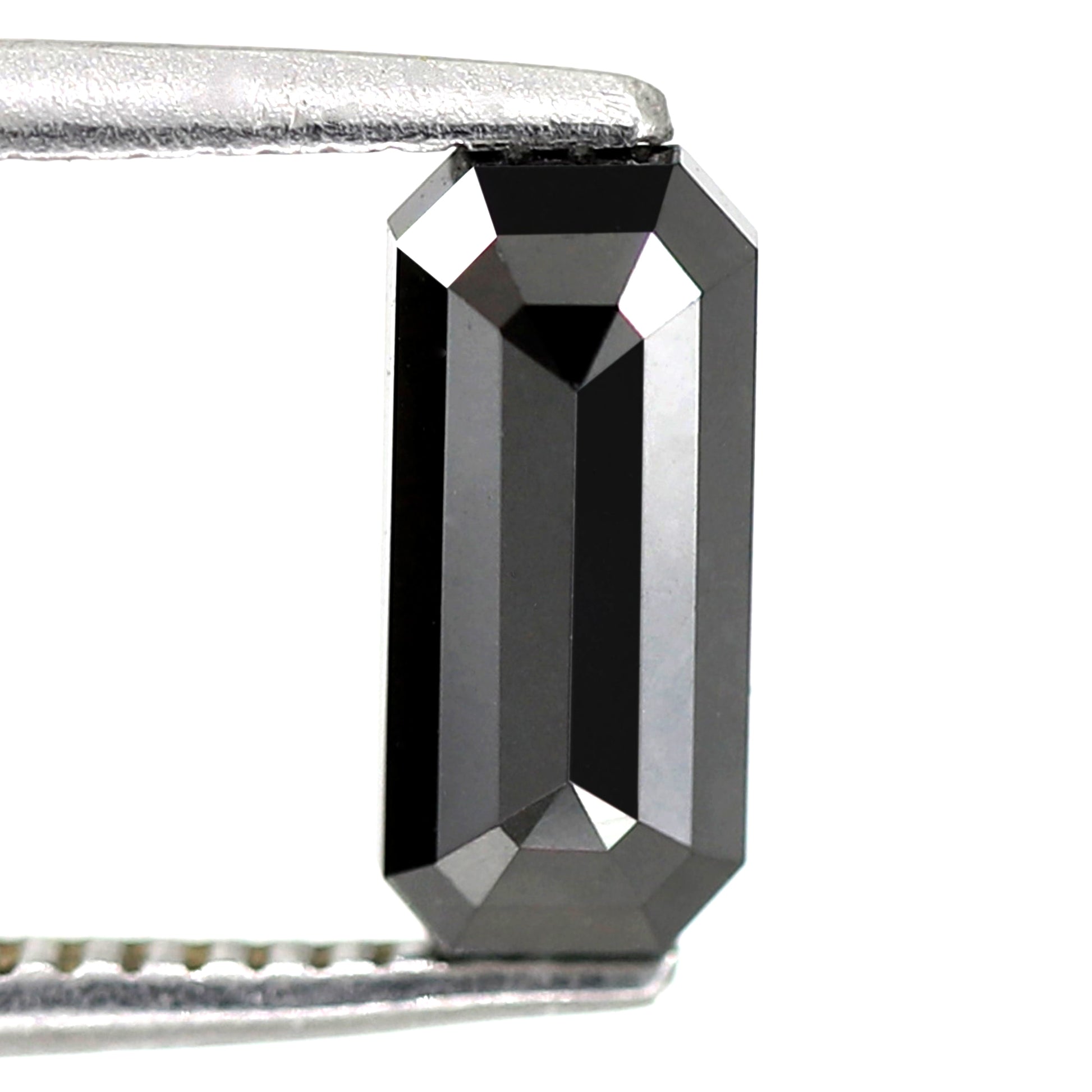 0.89 Carat Elongated Emerald Cut Ethically Sourced Black Natural Diamond Ideal For Design Solitaire Pendant - Blackdiamond