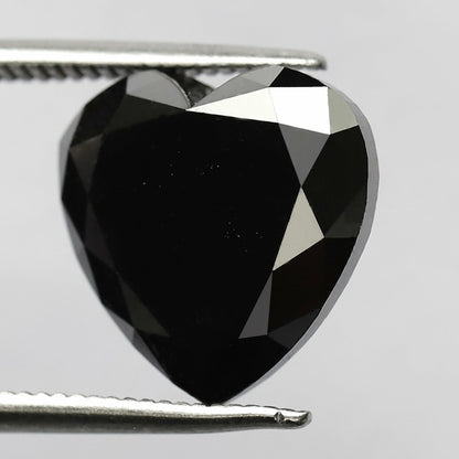 1.50 Carat Beautiful Heart Shape Diamond Treated Black Color Diamond Loose Natural Diamond For Making Unique Proposal Ring - Blackdiamond