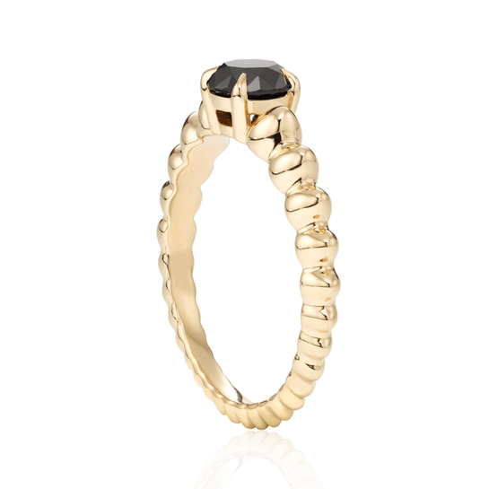Rosario Black Diamond Ring 14k Rose Gold Gift For Her - Blackdiamond
