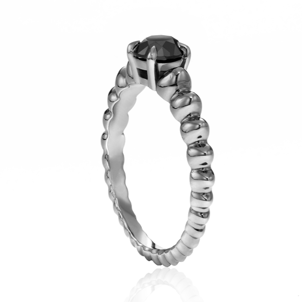 Rosario Black Diamond Ring 14k Black Gold Perfect Gift Your Loved Ones - Blackdiamond