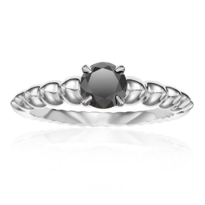 Rosario Black Diamond Ring 14k Black Gold Perfect Gift Your Loved Ones - Blackdiamond