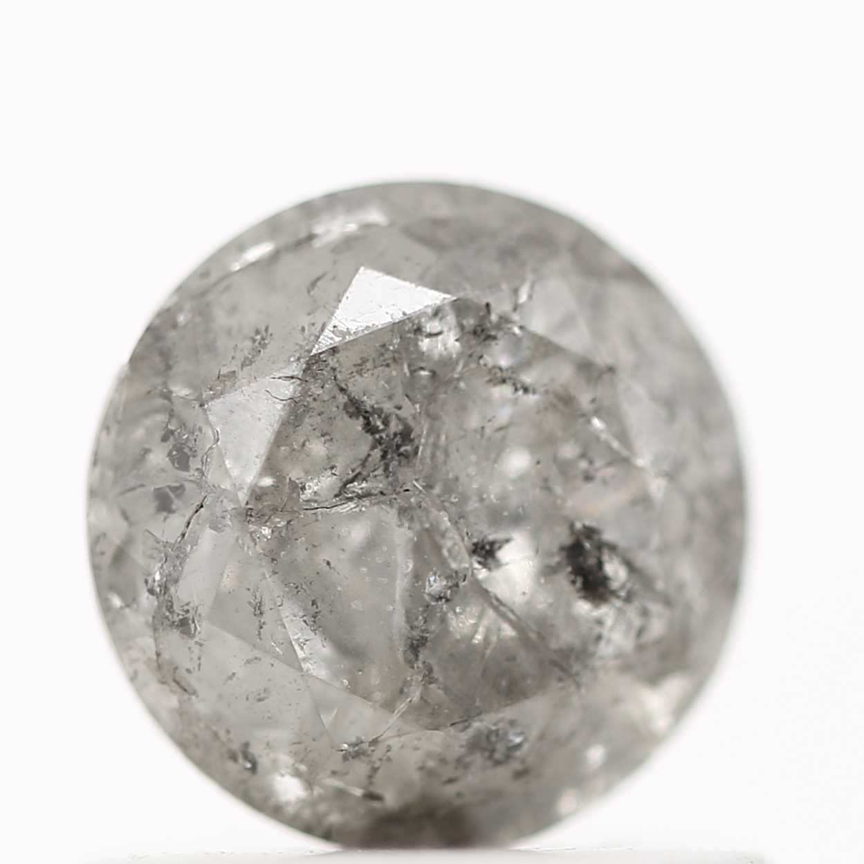 0.67 Carat Gray Natural Stone Round Salt and Pepper Diamond 5.5 MM - Blackdiamond