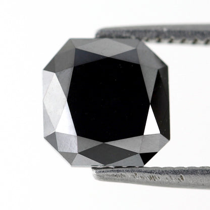 1.73 Carat Heated Black Perfect Double Cut Polished Ascher Cut Natural Diamond Ideal For Making Bezel Setting Halo Engagement Ring - Blackdiamond