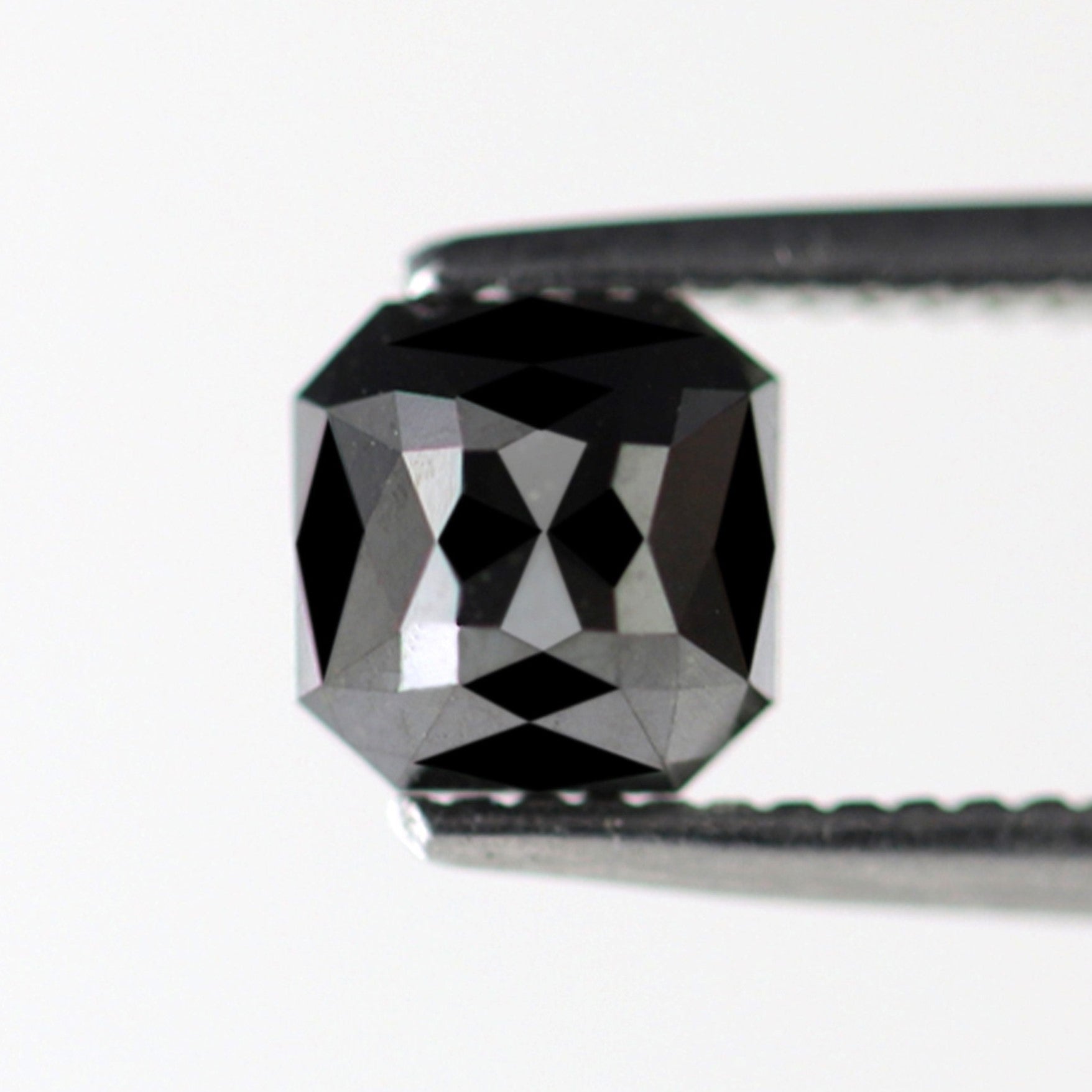 Asscher Shape Diamond 0.81 Carat Loose Natural Ethically Sourced Black Diamond For Custom Engagement - Blackdiamond