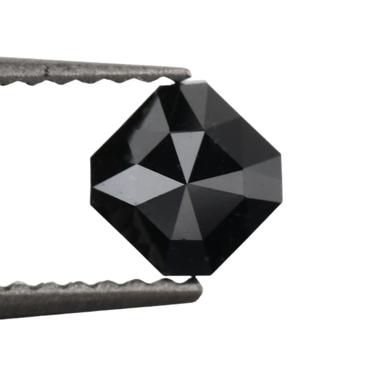 0.59 Carat 4.7 X 4.7 X 2.7 MM Asscher Cut Fancy Black Natural Loose Diamond - Blackdiamond