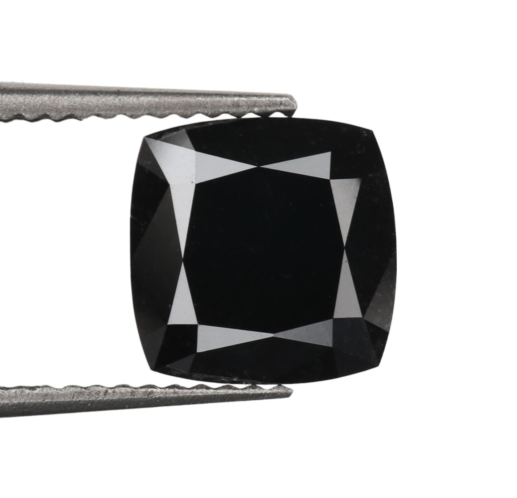 2 Carat 7 MM Natural AAA Cushion Brilliant Cut Fancy Black Loose Diamond - Blackdiamond