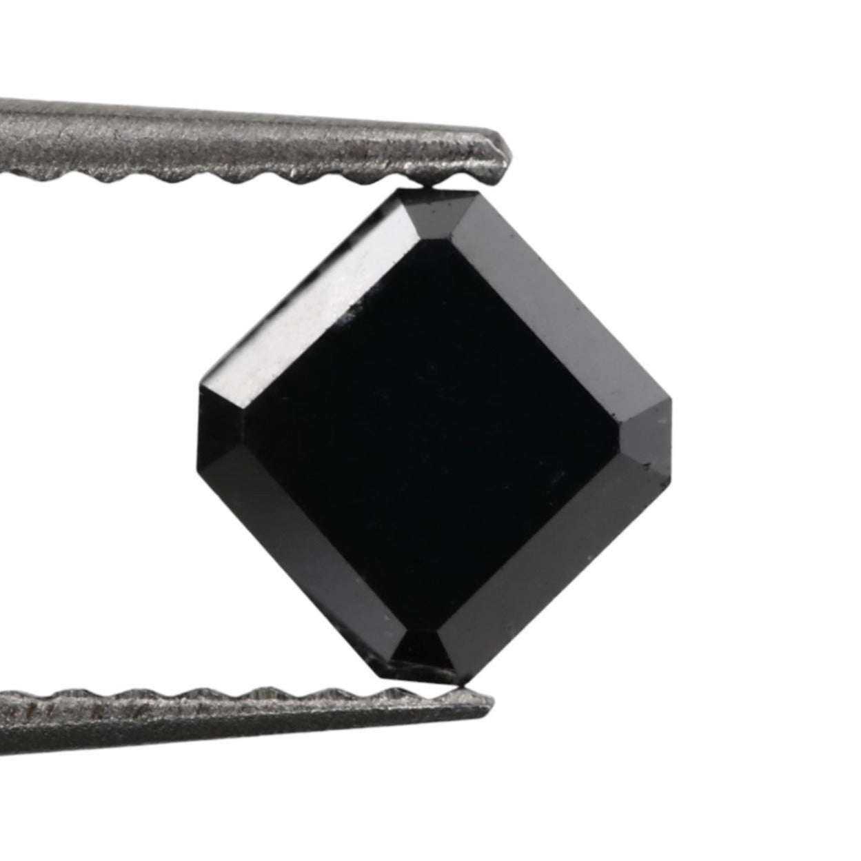 square cut corner black diamond 1 ct