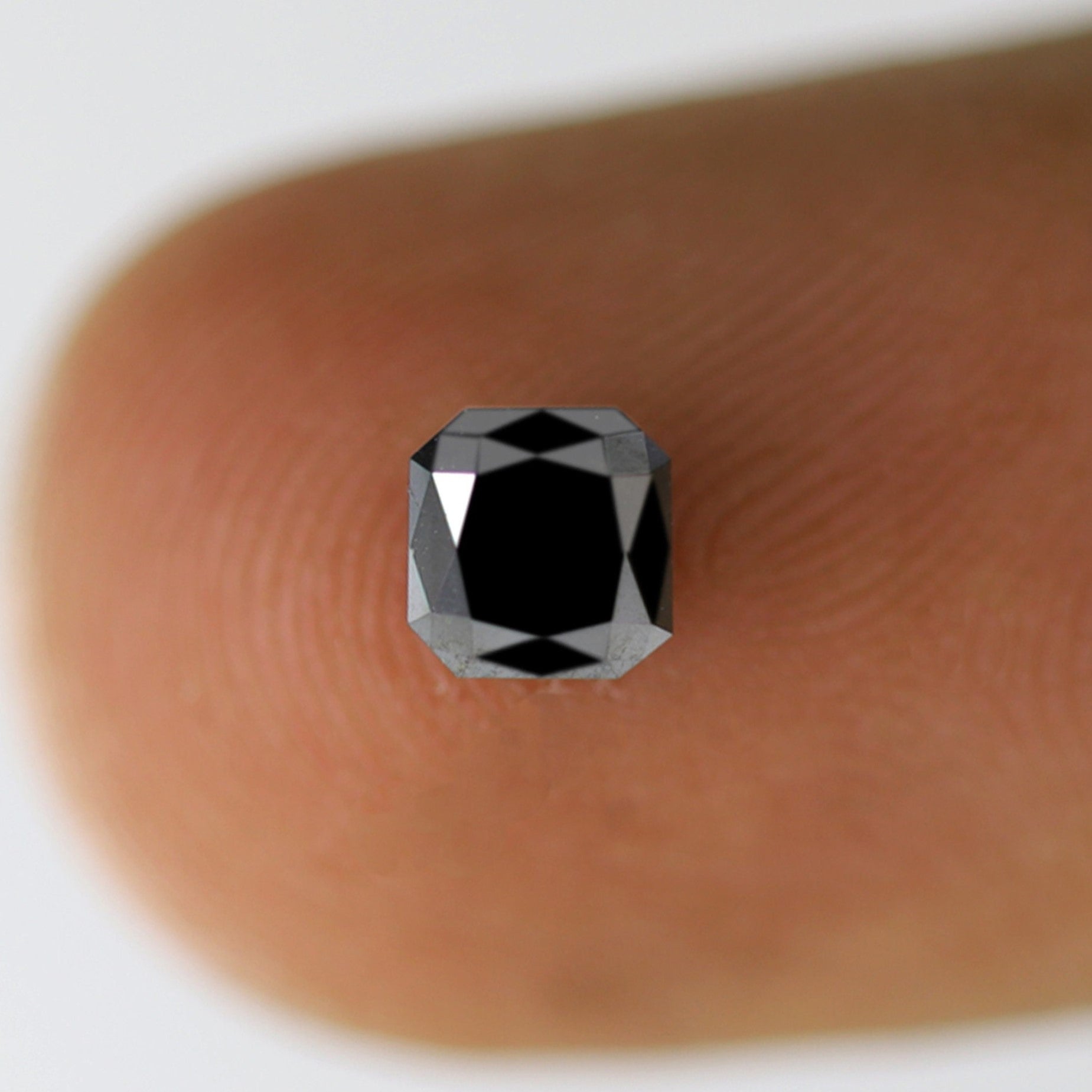 Asscher Shape Diamond 0.81 Carat Loose Natural Ethically Sourced Black Diamond For Custom Engagement - Blackdiamond