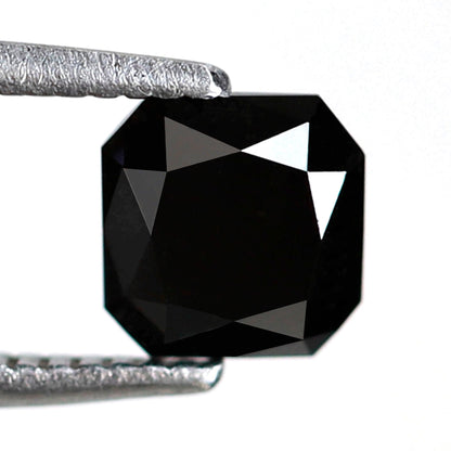 0.93 Carat Asscher Cut Loose Natural Black Diamond 5 MM AAA Quality Diamond For Jewelry - Blackdiamond