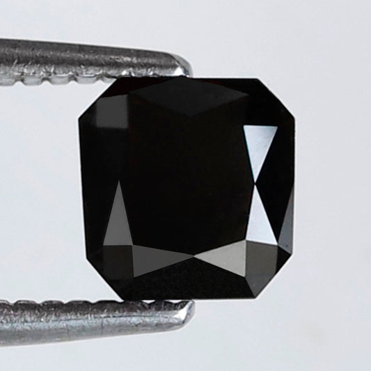 0.76 Carat Asscher Cut Black Diamond AAA Quality 5 MM Loose Natural Diamond - Blackdiamond