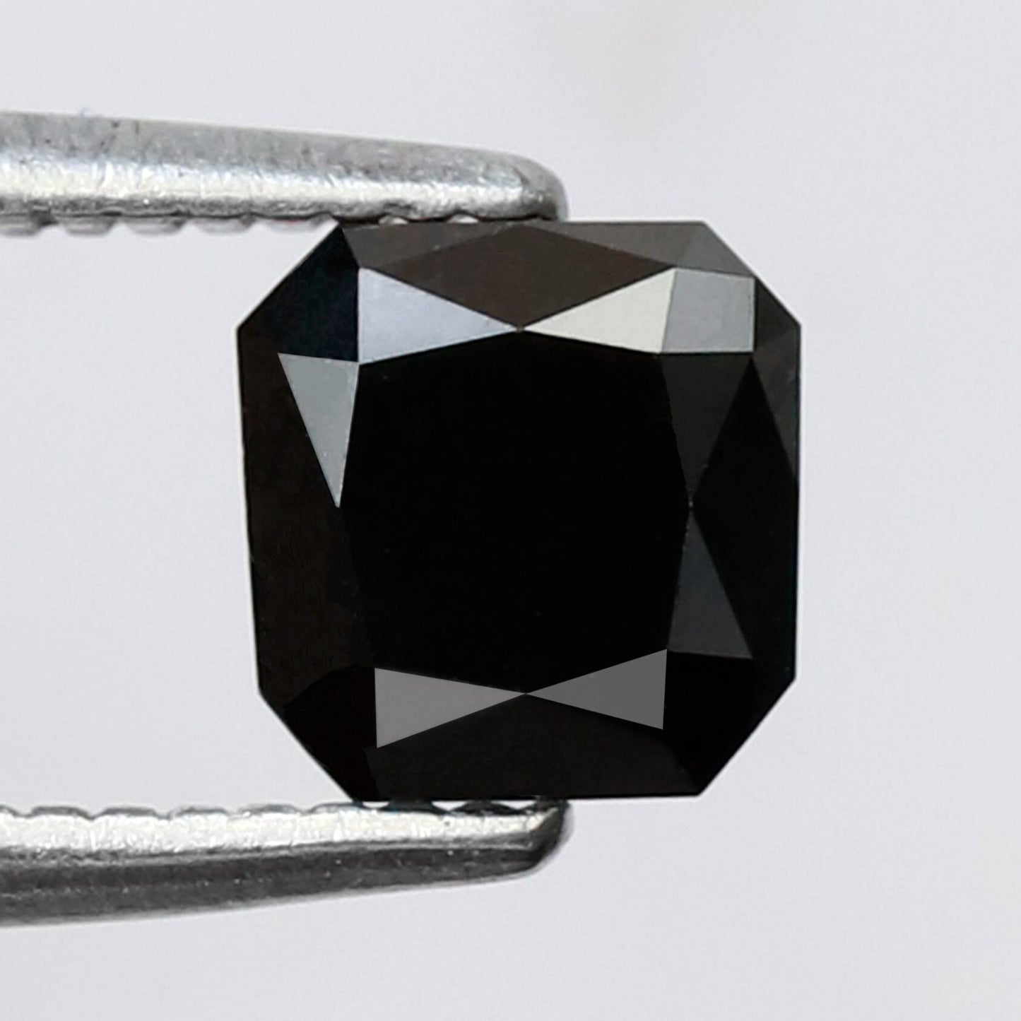 0.76 Carat Asscher Cut Black Diamond AAA Quality 5 MM Loose Natural Diamond - Blackdiamond