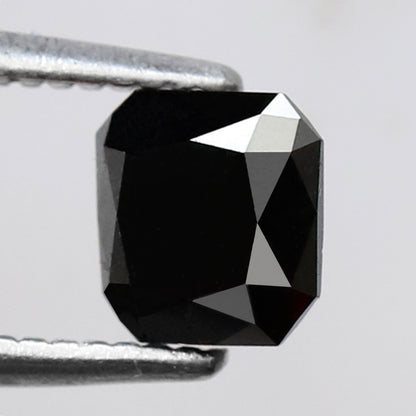 0.76 Carat Asscher Cut Black Diamond AAA Quality 5 MM Loose Natural Diamond - Blackdiamond