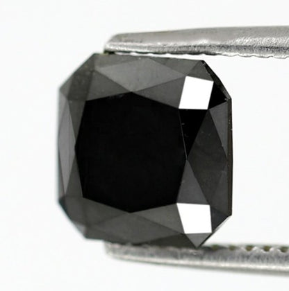 1.71 Carat Treated Black Natural Loose Asscher Cut Best Quality Diamond Perfect For Making Modern Design Diamond Ring - Blackdiamond