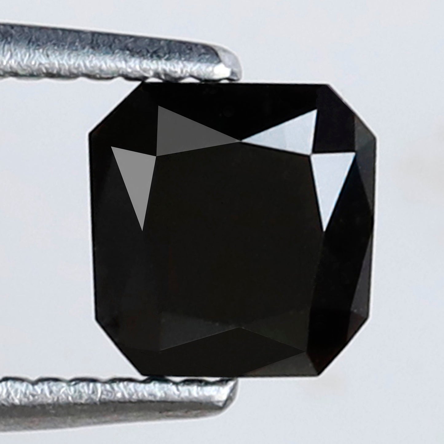 0.76 Carat Asscher Cut Black Diamond AAA Quality 5 MM Loose Natural Diamond - Blackdiamond