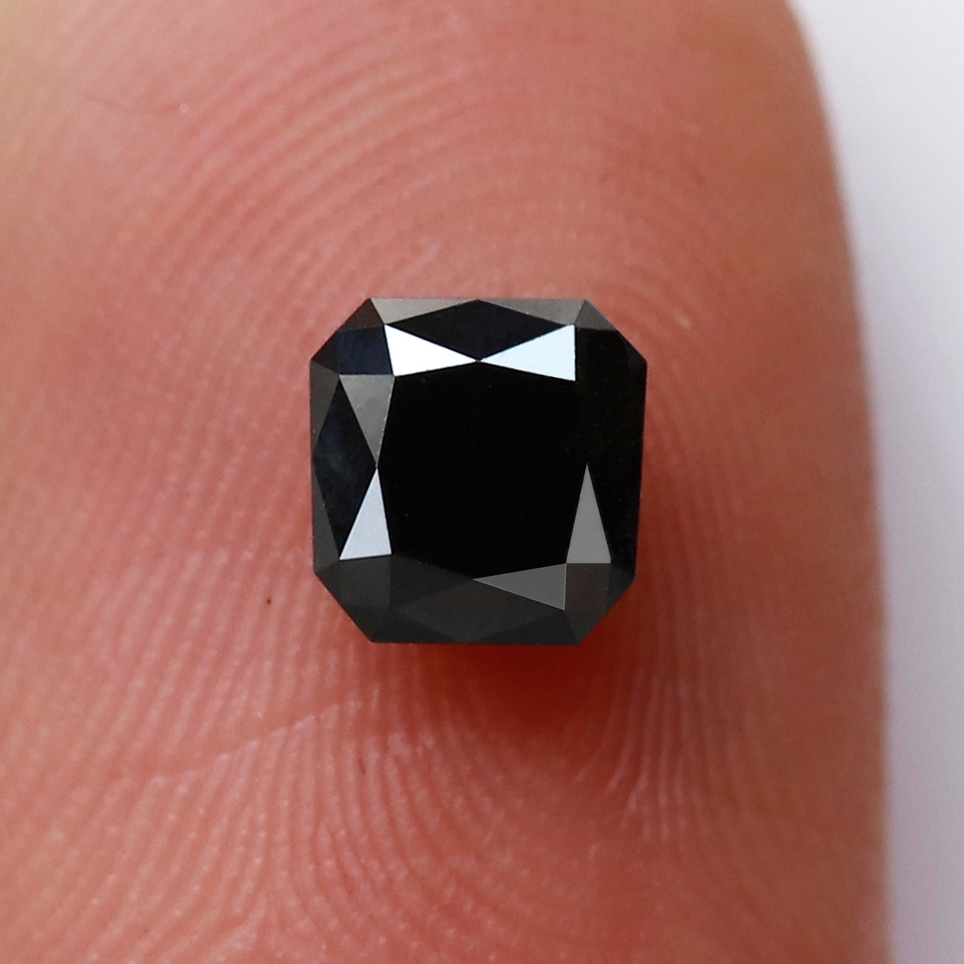 0.76 Carat Asscher Cut Black Diamond AAA Quality 5 MM Loose Natural Diamond - Blackdiamond