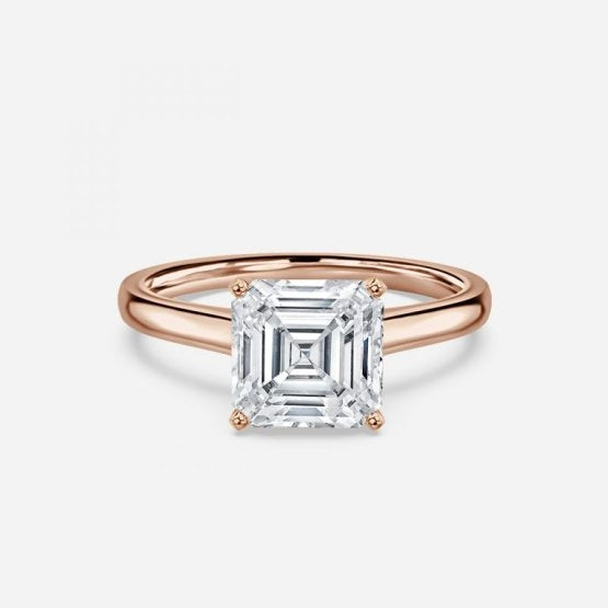 Brya Asscher Solitaire Engagement Ring 14K / 18K Solid Gold