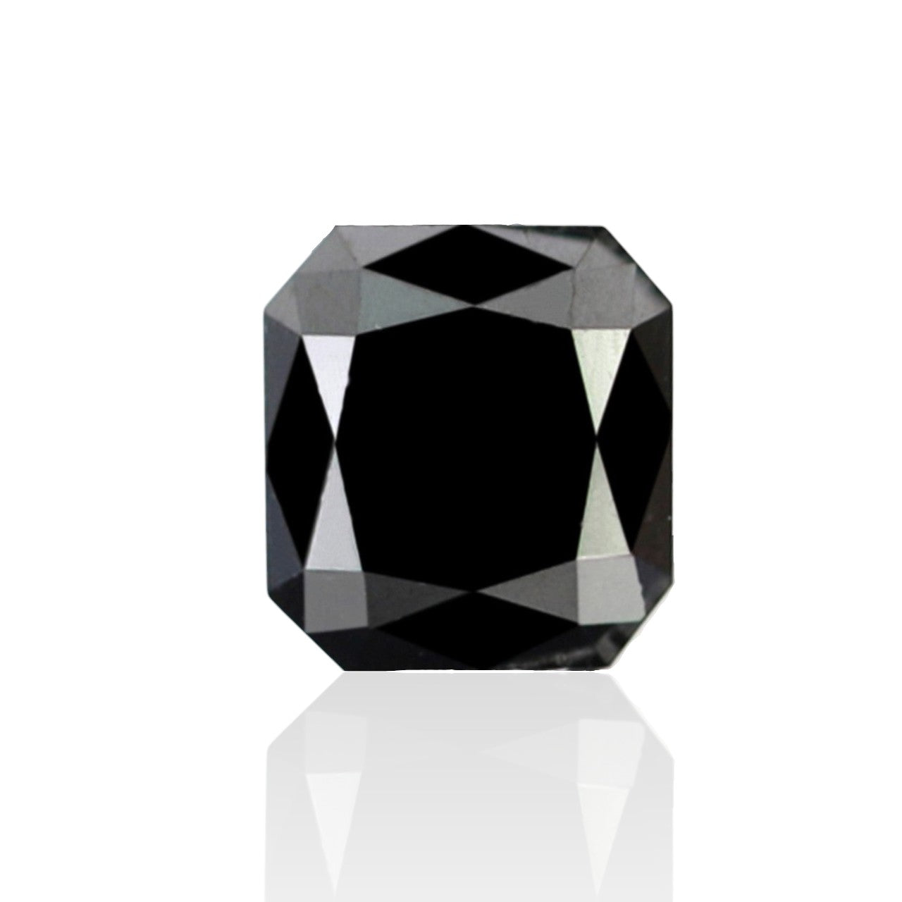 Asscher Diamond 1.18 Carat Loose Natural Heated Black Earth Mined AAA Quality Black Diamond Infinity Setting Ring