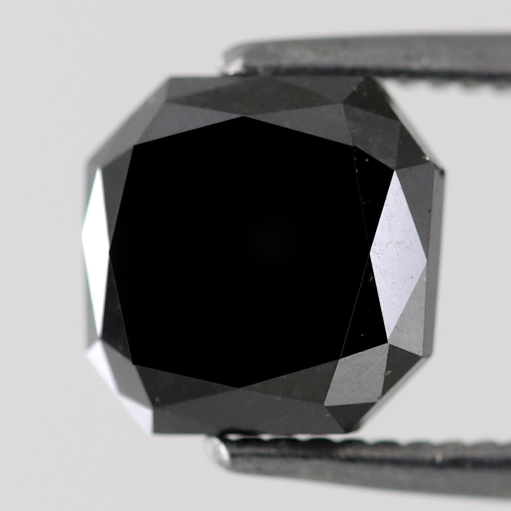 2.23 Carat Asscher Shape Diamond Black Color Diamond Loose Natural Diamond Heated Black Diamond Top Quality Diamond Natural Diamond - Blackdiamond