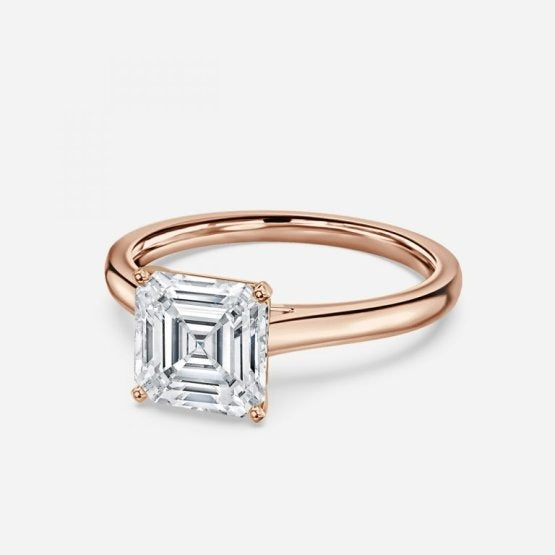 Brya Asscher Solitaire Engagement Ring 14K / 18K Solid Gold
