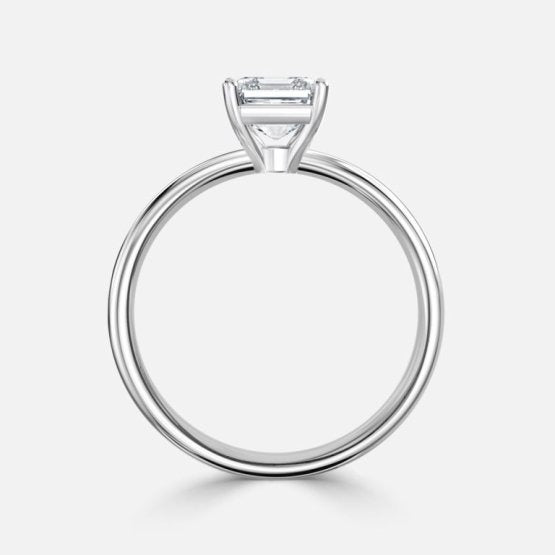 Deltic Asscher Solitaire Engagement Ring 14K / 18K Solid Gold