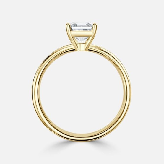 Deltic Asscher Solitaire Engagement Ring 14K / 18K Solid Gold