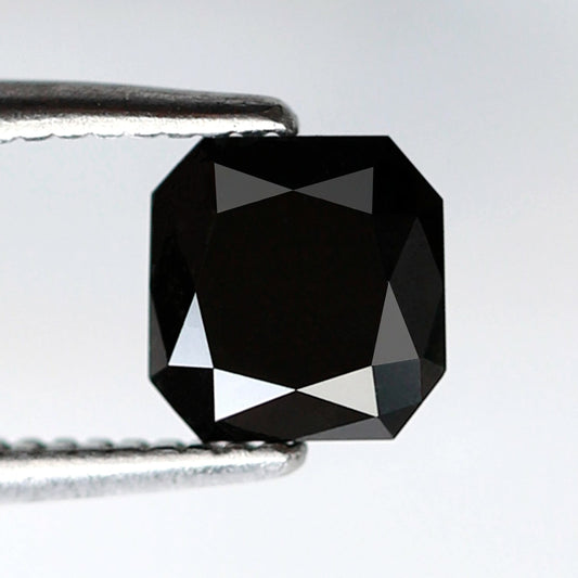 0.93 Carat Asscher Cut Loose Natural Black Diamond 5 MM AAA Quality Diamond For Jewelry