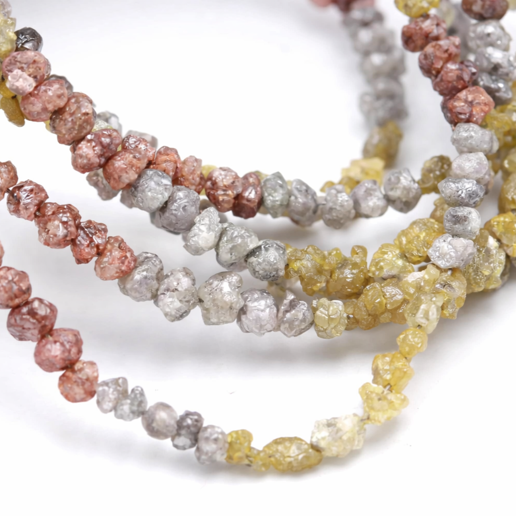 Multi Colour Raw Natural Rough Diamond Nugget Beads 3-5mm