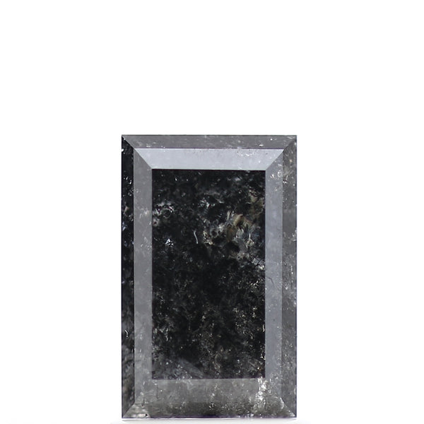 1.58 Carat Baguette Cut Black Salt & Pepper Natural Diamond 7.86 MM