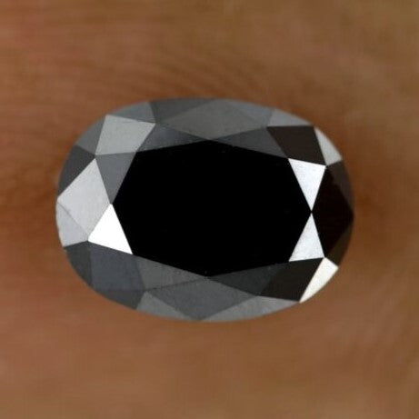 1.50 Carat Stunning Heated Black Beautiful Perfect Oval AAA Quality Natural Loose Diamond Perfect For Custom Unique Proposal Ring - Blackdiamond