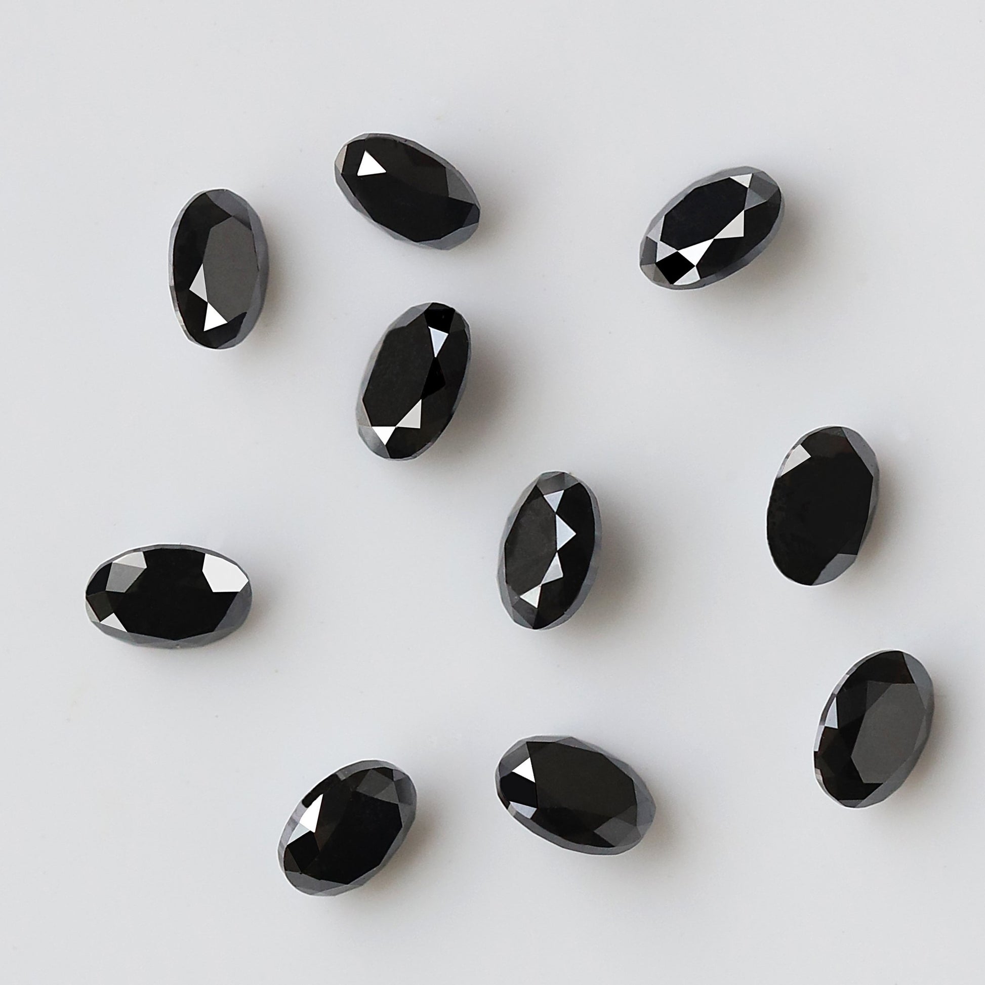 1.84 Carat 4 MM Brilliant Cut Black Diamond Natural Loose Oval Shape Diamond Lot For Jewelry Design - Blackdiamond