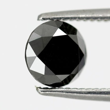 0.95 carat Round Brilliant Cut Fancy Natural Loose Black Diamond - Blackdiamond