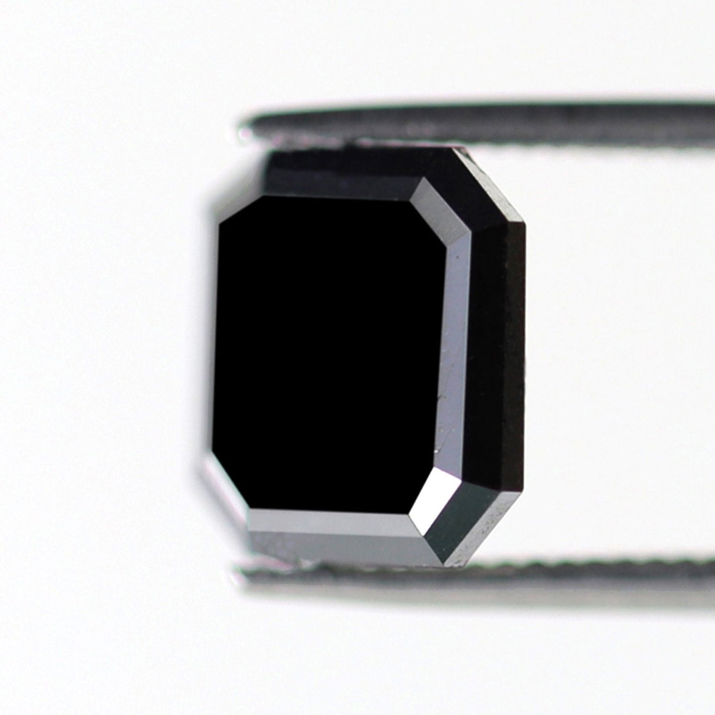 3.09 Carat Heated Black Color Fancy Asscher Shape 9 MM Loose Natural Ethically Sourced Black Diamond For Unique Custom Engagement Ring - Blackdiamond
