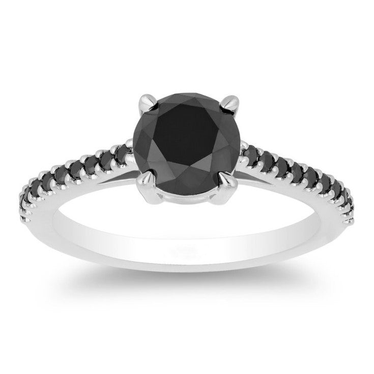 1ct Black diamond ring. Size online 8